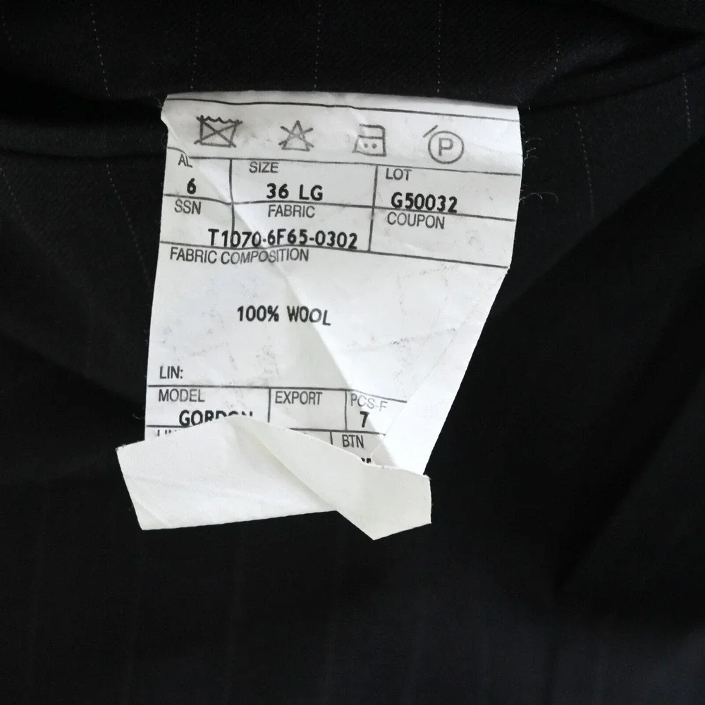 Jos A Bank 41L 42L 32x30 Gray Stripe Signature Gold Wool‎ Mens Jacket Pants Suit